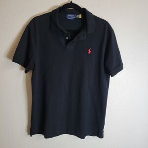 Polo Ralph Lauren Custom Slim Fit Polo Shirt Black Polo Ralph Men's Large.